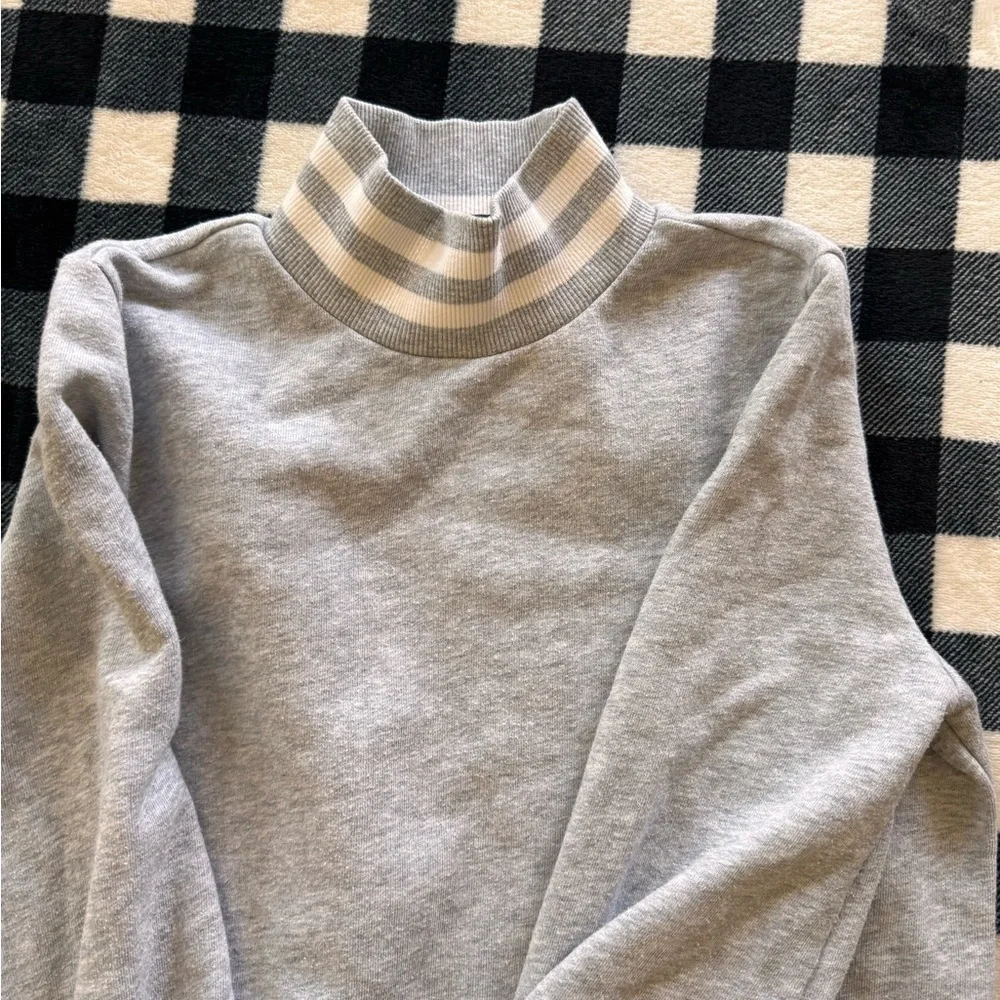 Vineyard Vines Gray and White Striped Turtleneck Dress - Picture 1 of 7